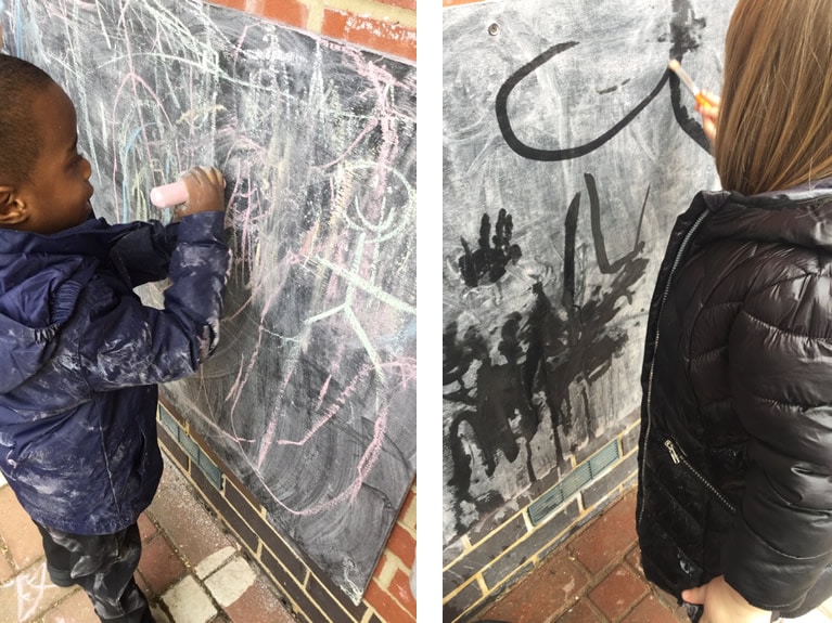 Mark making with chalk