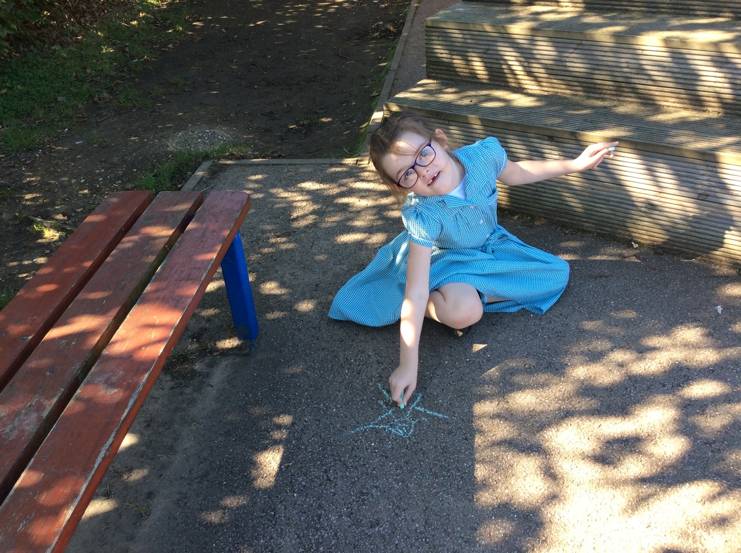 Chalk drawings on the playground