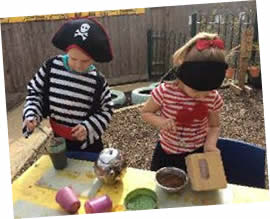 Children dressed as pirates