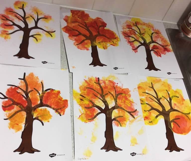 Autumn trees paintings