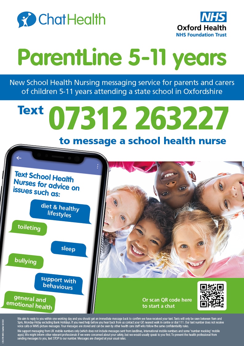 Chat Health Parentline A4 poster 5-11