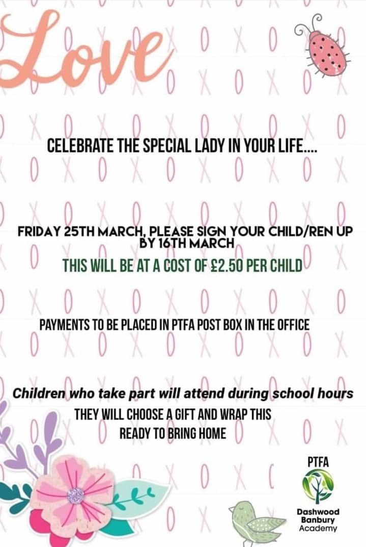 PTFA Special Lady in your life event poster